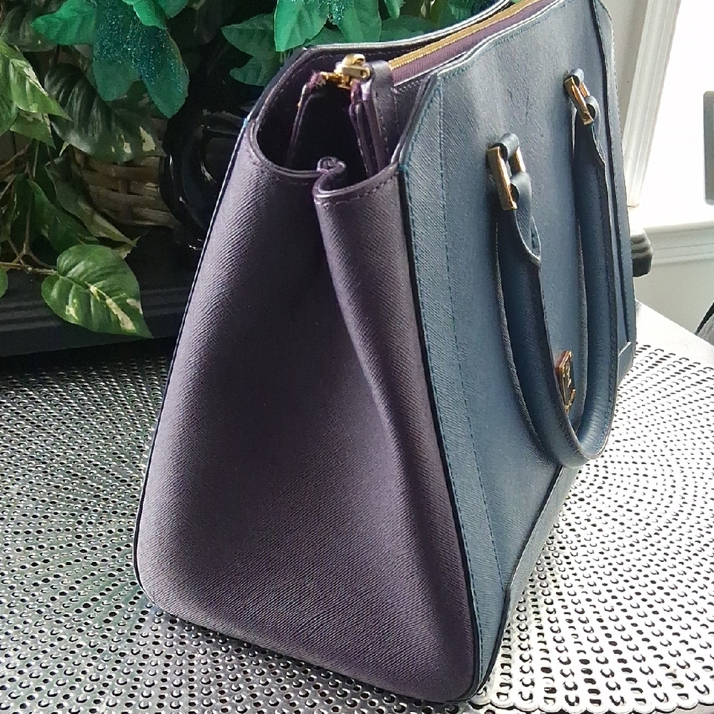 MCM Blue and Purple Satchel with Stap. EUC - Picture 2 of 8